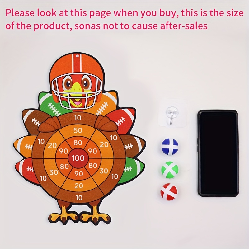 Thanksgiving Turkey Themed Toss Sports Toy Set with Sticky Balls
