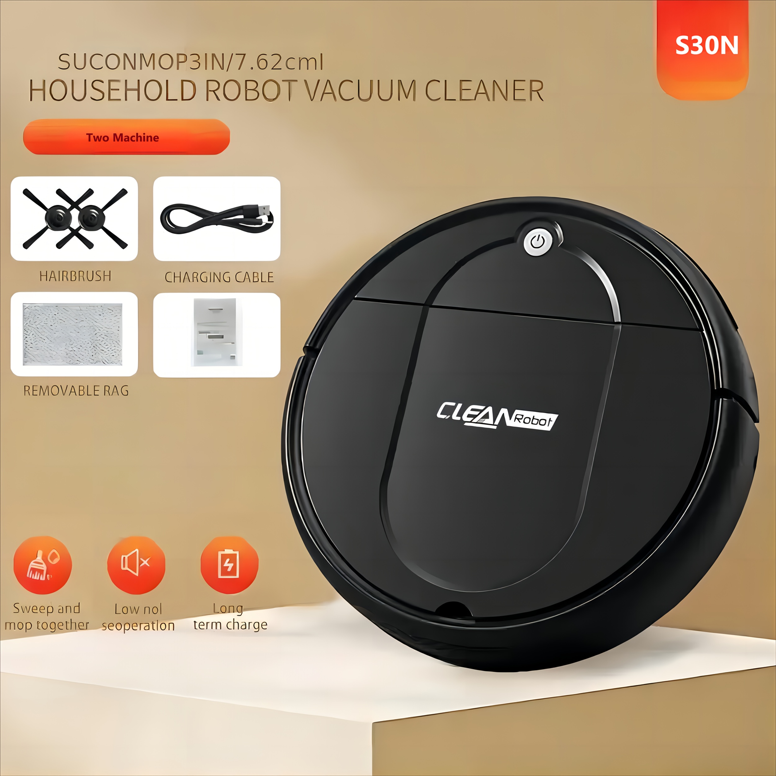 3-in-1 Robot Vacuum Cleaner with Tangle-Free Suction, Automatic Self-Charging, Multi-Purpose for Floor Cleaning, Pet Hair, Paper & Garbage - Fast Charging, Powerful Cleaning, USB Powered, Vacuum Cleaner Robot, Home Cleaning Aid, Modern Home Robot, Durable Plastic Body, Robust Construction 8 3-in-1 Robot Vacuum Cleaner with Tangle-Free Suction, Automatic Self-Charging, Multi-Purpose for Floor Cleaning, Pet Hair, Paper & Garbage - Fast Charging, Powerful Cleaning, USB Powered, Vacuum Cleaner Robot, Home Cleaning Aid, Modern Home Robot, Durable Plastic Body, Robust Construction - Image 8