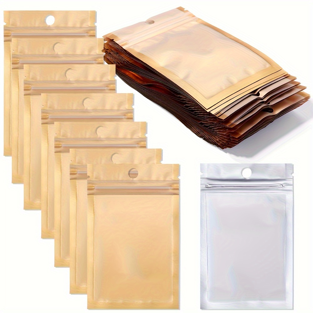 

50pcs Foil Ziplock Bags For Jewelry Storage - Earrings, Rings & Necklaces, Sealable Bags