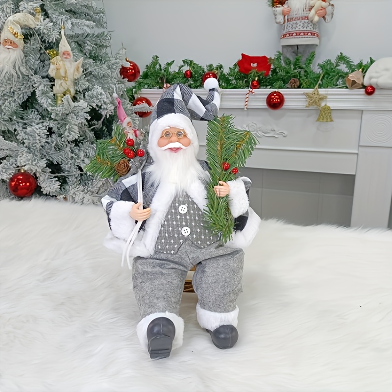 

35cm Sitting , And Checkered , Christmas , Plastic Polyester, No Needed,