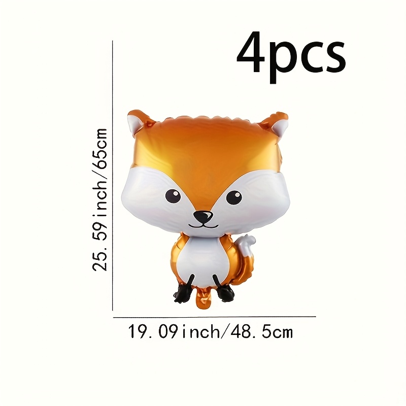 Image of 4pcs Animal Theme Birthday Party Supplies Aluminum Foil Animal Balloon Set Including Koala, Elephant, Lion, Fox Perfectly Suitable For Wild Animal Theme Party Atmosphere Decoration