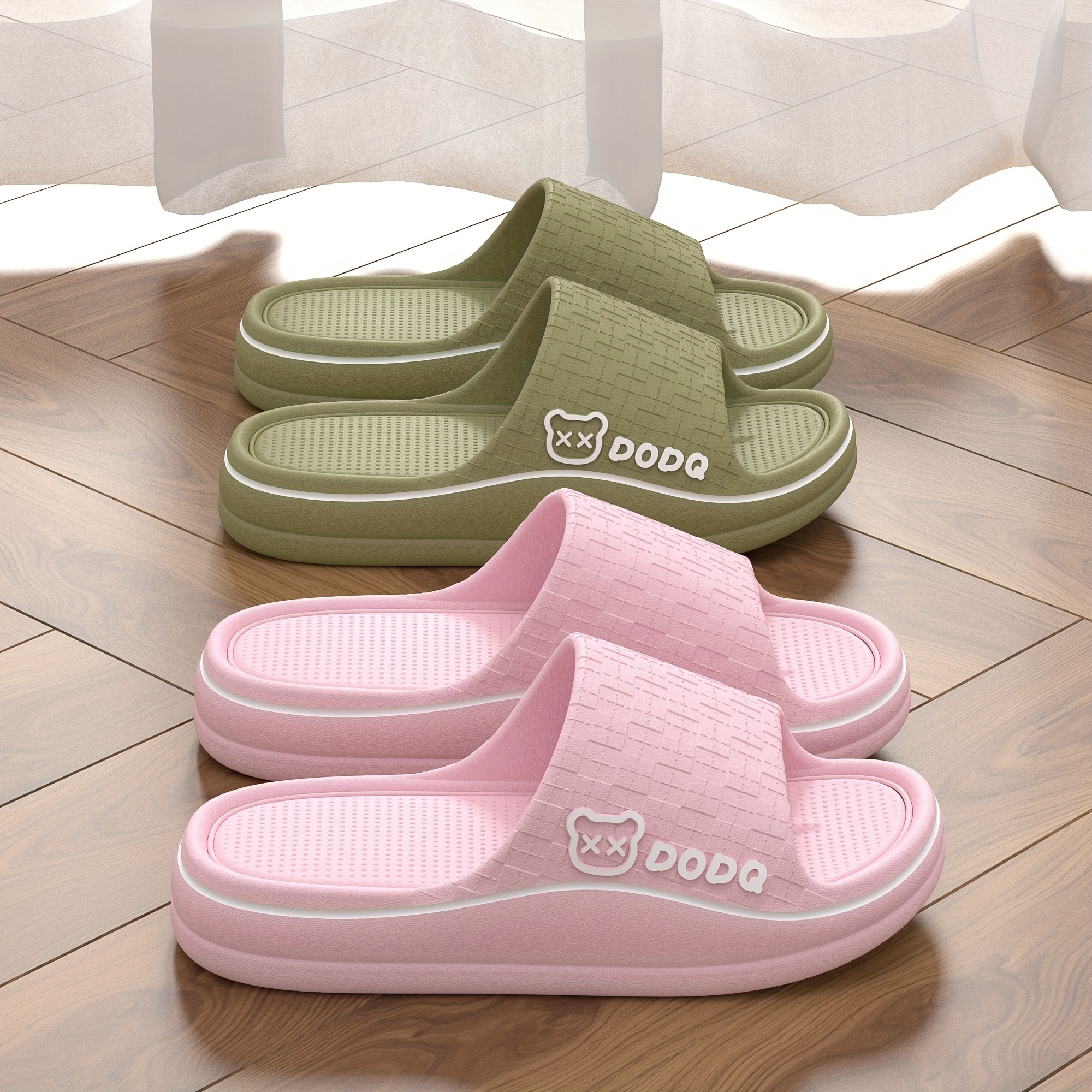 Women's EVA Slip-On Slippers - Comfortable Non-Slip Sole, Cute Cartoon Pattern, Lightweight Indoor/Outdoor Beach Sandals, Machine Washable All-Season Casual House Shoes, Slipon Design | Antislip Sole, House Slippers