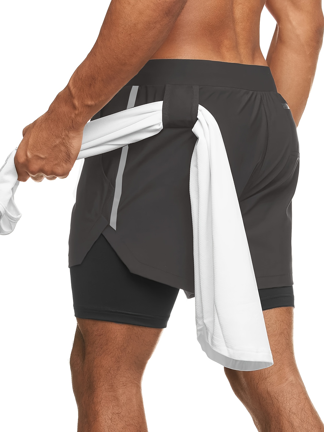 Men'S Quick-Dry Shorts for Sports, Running, And Marathons, Designed for American-Style Fitness And Squats, with an Inner Lining And a Length That Doesn'T Go Past The Knee