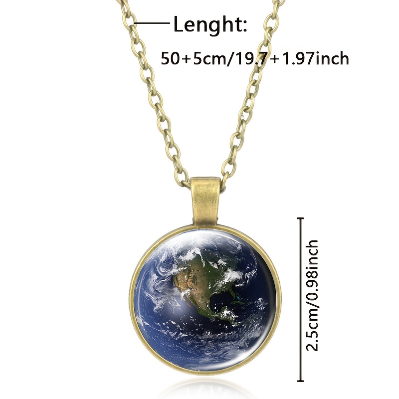 Classic Chain Necklace with Colorful Glass Inlay, Earth Design