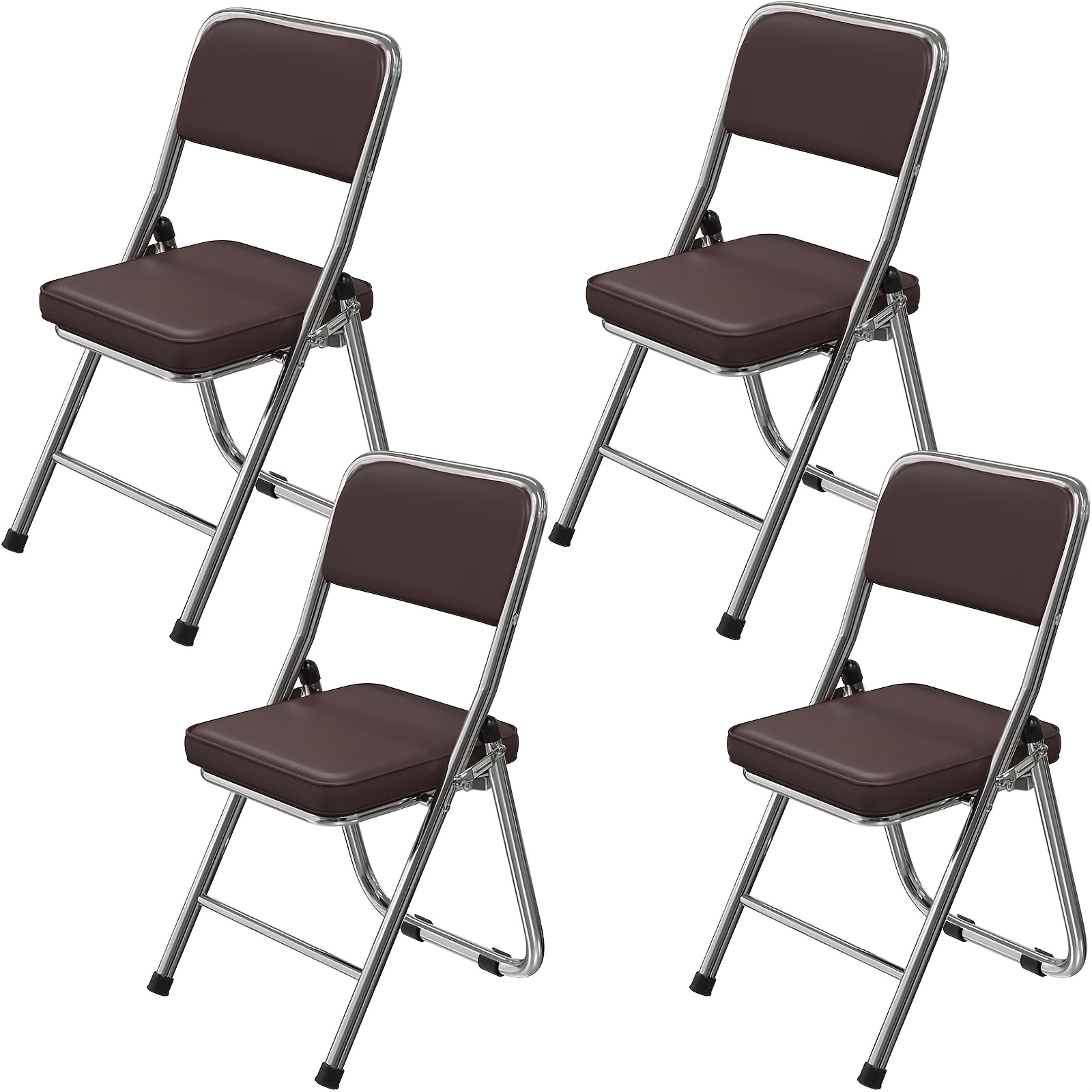 TEMU Set Of 4 Folding Chairs, Folding Chairs, Folding Conference Chairs, Cozy And For Garden And Camping