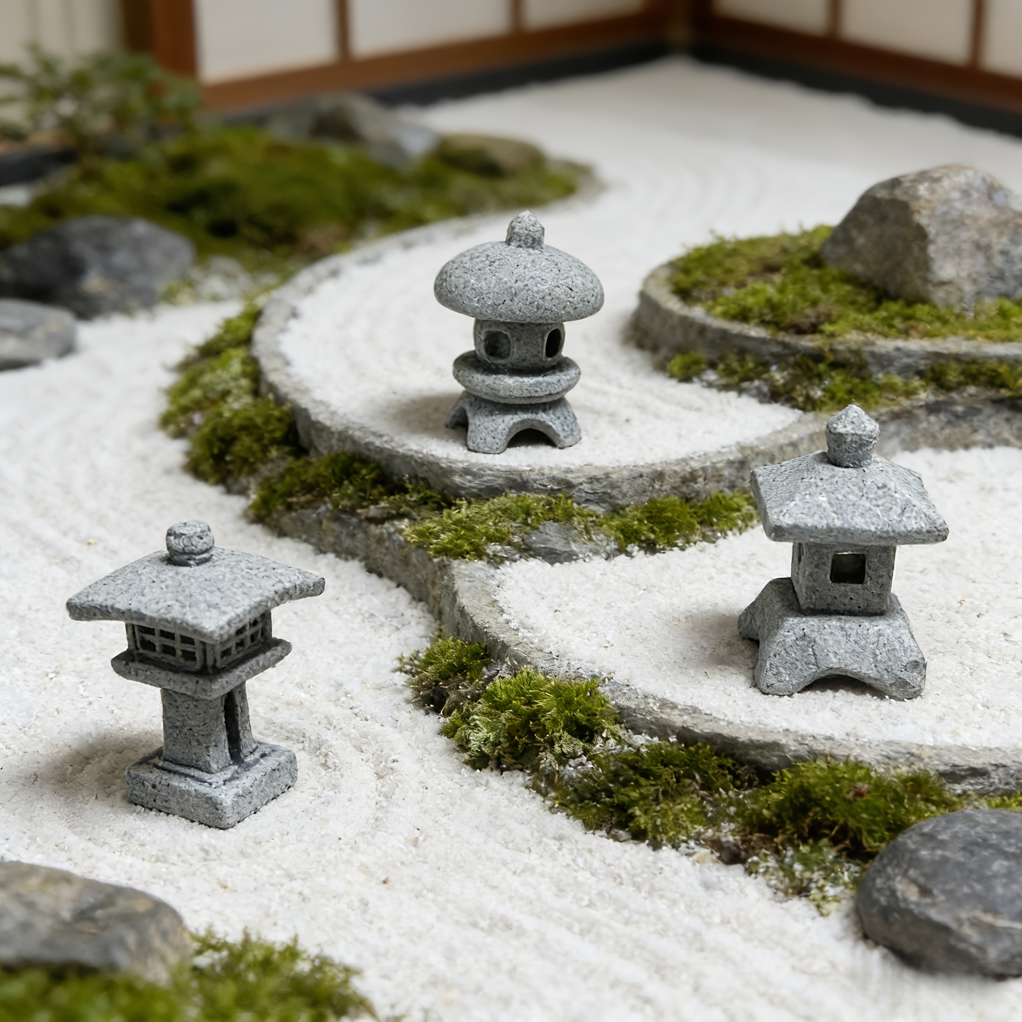 ハヤブサ　置物　Tang's Arts Design ポリレジン製　② 3pcs japanese zen stone lanterns cute round pagoda - Temu