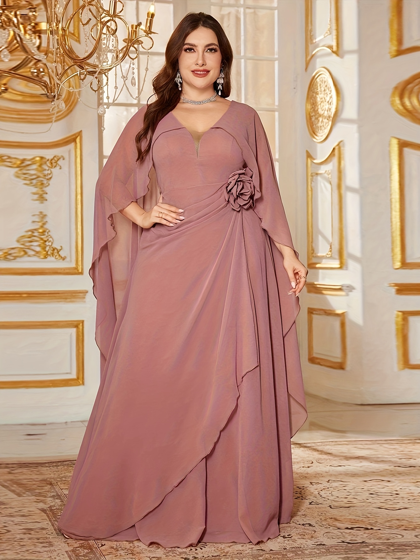 rosewe plus size evening dresses Ladivine CD796 Elegantly Fitted Formal Gown with Leg Slit Greenery / 24