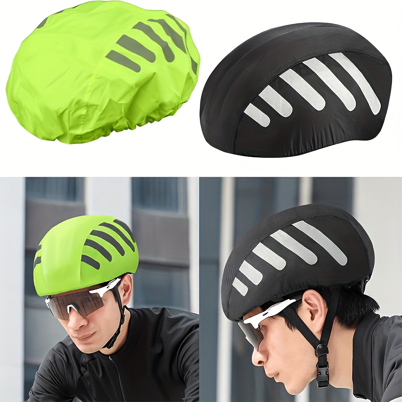 bike helmet with umbrella Large-Brim Helmets, Blue-White Helmet Brim Innovative Umbrella - Hands Free