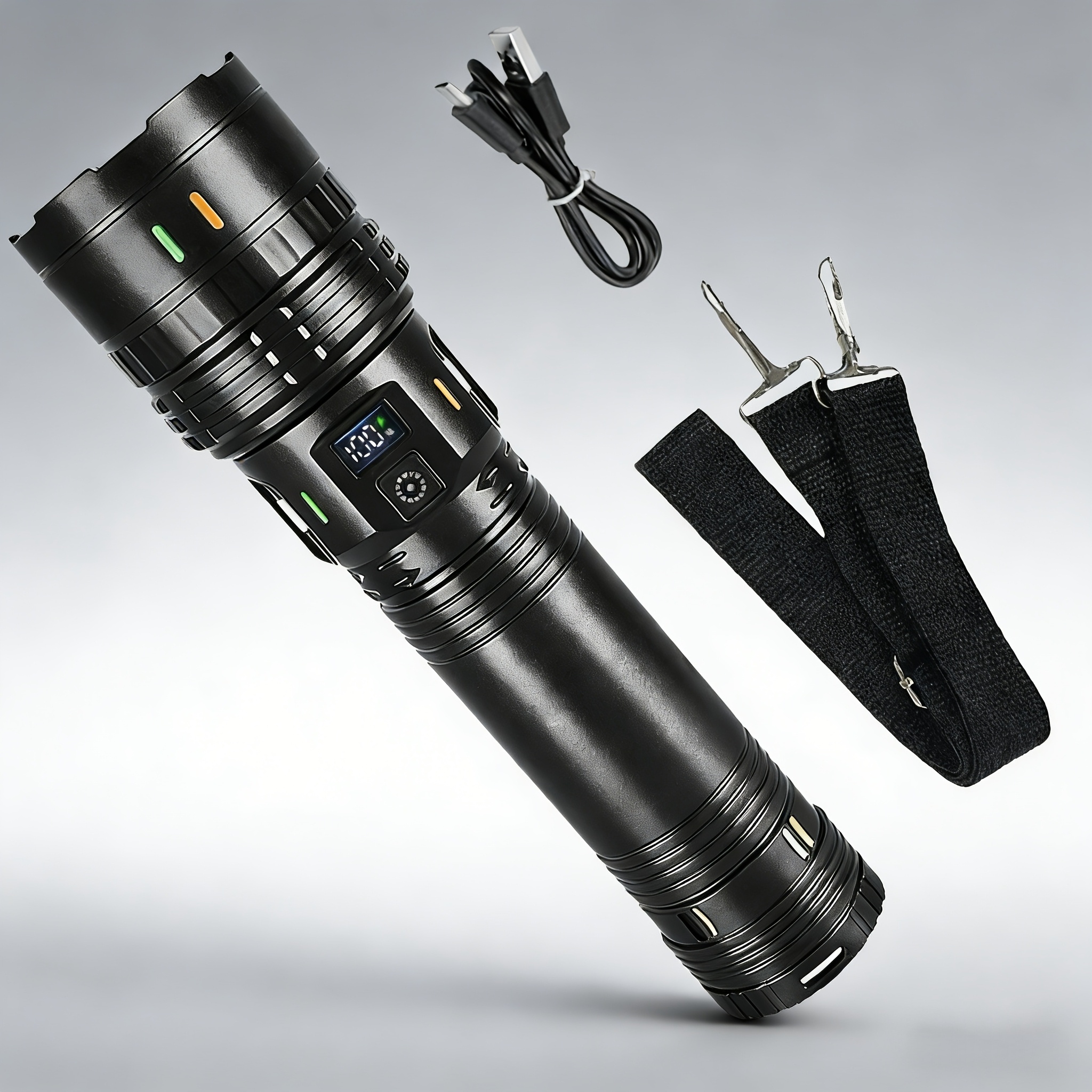 E-shop Diese hochleistungsreiche LED-Taschenlampe verfügt über einen superhellen, einstellbaren Strahl, eine eingebaute Lithiumbatterie mit hoher