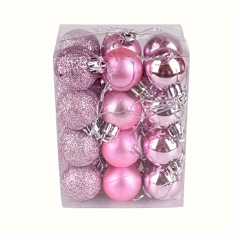 E-shop Cross-Border Bestseller 24er-Set Weihnachtsschmuck: Gemischtes Set aus 8 glänzenden matten Glitzerkugeln für Weihnachtsbaumdekoration,