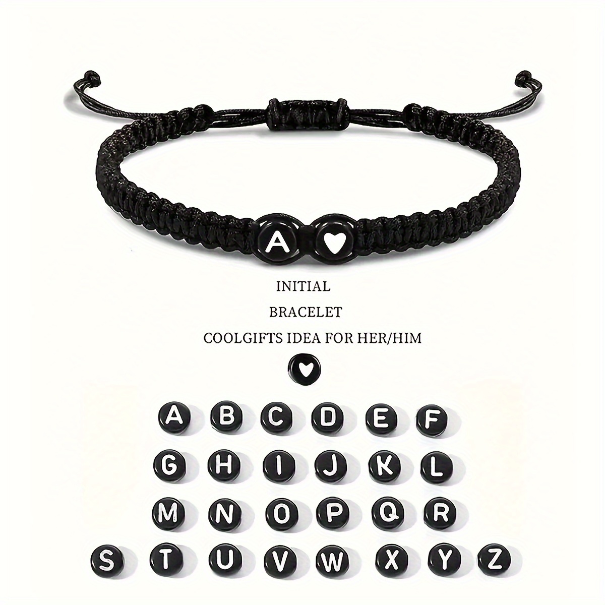 A Initial Braided Bracelet Teen's Graduation Birthday Gift Jewelry