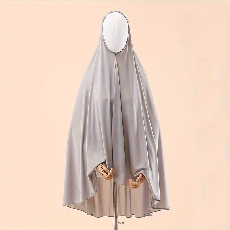 

Elegant Solid Color - Breathable Polyester, Sun-protective Pullover Shawl For Women | Ramadan & Casual Attire