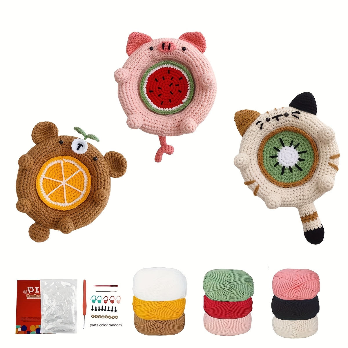 DICHA Peeking Cat - Posavasos De Ganchillo – Regalos Para Gatos – Posavasos Aislados Para Café Y Té – Juego De 4 Hechos A Mano