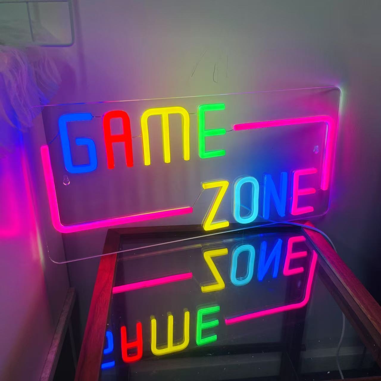 Gaming Zone Neon LED-Wanddekor, Gaming Zone LED-Dekor, Gamer-Raum-Neonlicht, Jungen-LED-Schild, LED-Leuchten für Spielzimmer, Geburtstagsgeschenk