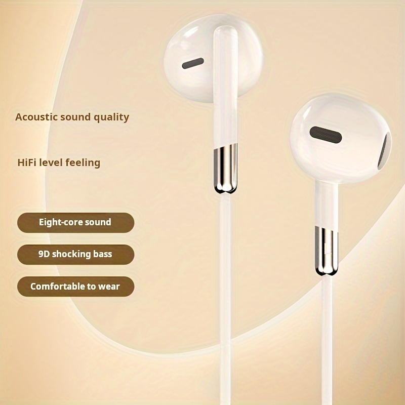 

Wired Earbud Headphones With Volume Control And - 3.5mm Jack Lightweight In-ear Earphones For Desktops, Non-waterproof Plastic Semi-open-, Push Button Control, No Battery Needed, Ideal For Gifts