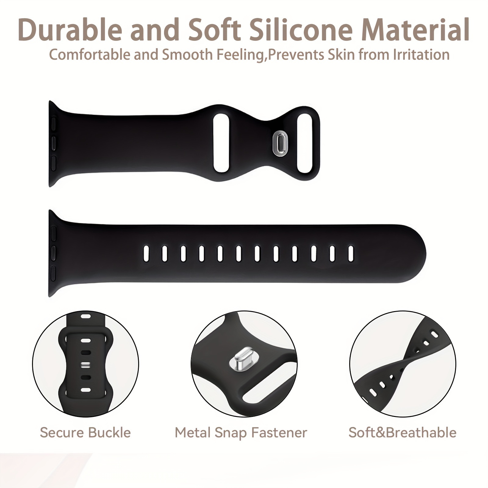 Silicone Sports Bands That Fit Various Sizes of for apple Watches, Suitable for Both Men And Women. These Soft, Waterproof Wristbands Serve As Replacements for Iwatch Bands Across Multiple Series.