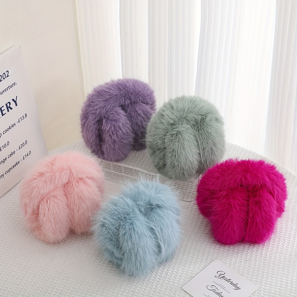 Women's Acrylic Faux Fur Earmuffs, Hand Washable, Warm Ear Protectors, Foldable