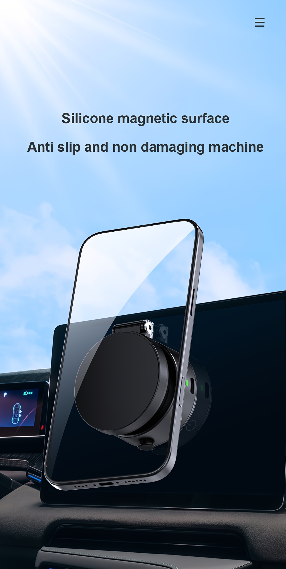 Upgraded Version New Magnetic Suction Mobile phone holder for car, portable electric suction cup, Wall Mount angle adjustable 360° rotation, retractable, Strong Suction, vacuum adsorption, small portable, High stability, Suitable for cars gyms