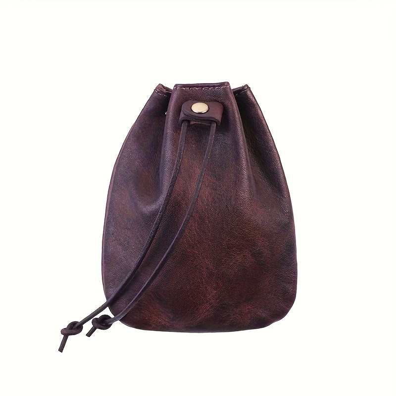 1pc Viking Wallet, A Rugged Retro Handmade Leather Pouch For , From Top Layer Vegetable-tanned Cowhide. It Serves As A Multifunctional Bag For Car Keys, , And Hung On The Waist