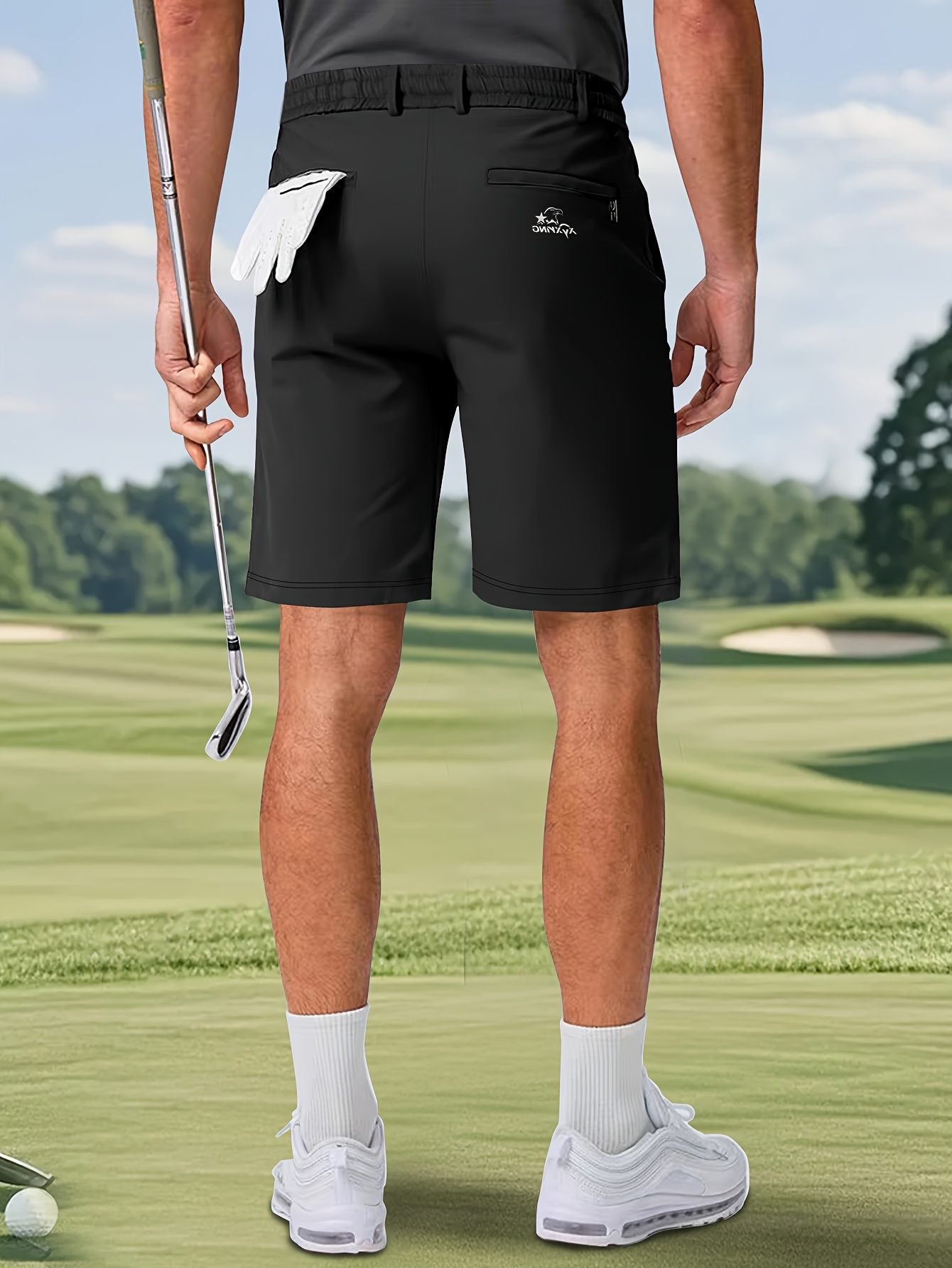 *'S Lightweight Stretch Golf Shorts with Elastic Waistband Drawstring,  Zippered Pockets, Breathable Moisture-Wicking Fabric for Golf, Casual  Sports