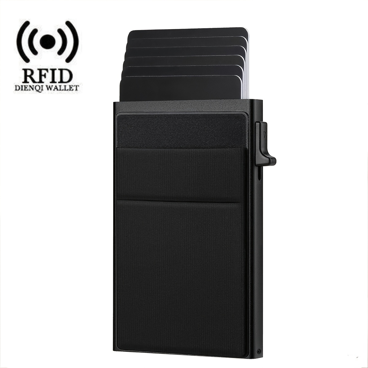 TEMU 1pc Men' Pop-up Ultra-thin Minimalist Wallet - Men's Minimalist Wallet - Side-push Card Case Wallet - Men's Ultra-thin Wallet - Men's Metal