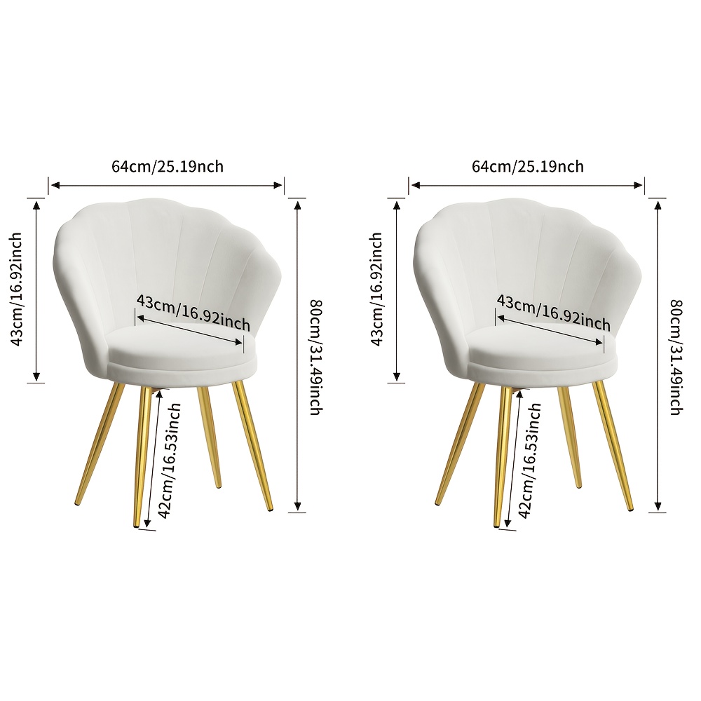 Set Of 2 Dining Chairs, Sofa Chairs, Living Room Chairs, Lounge Chairs, And Makeup Chairs; Suitable For The Kitchen And Living Room; White