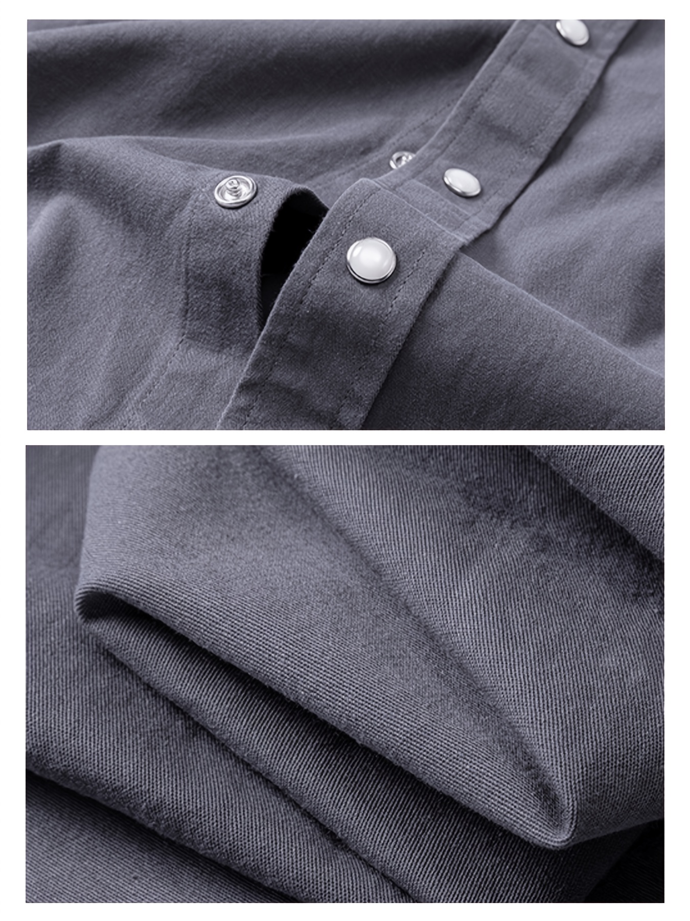 Men's American Workwear Style Shirt Jacket with Snap Buttons, Dual Chest Pockets, Structured and Well-Fitted. Soft and Breathable, Can Be Worn Alone or Layered. Versatile Basic Long-Sleeve Top for Daily Commuting, Work, Dates, and Weekend Casual Wear