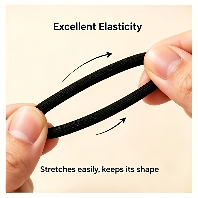 56pcs Black Rubber Bands Head Rope with Hair Tie Storage Boards