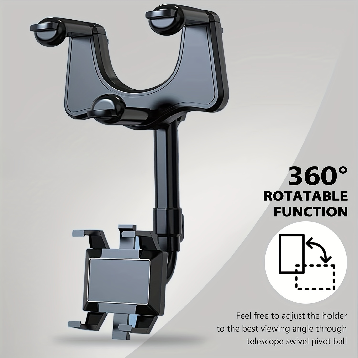 

360° Rotating Retractable Car Phone Holder - Multifunctional -shake Arm - Universal All Smartphones