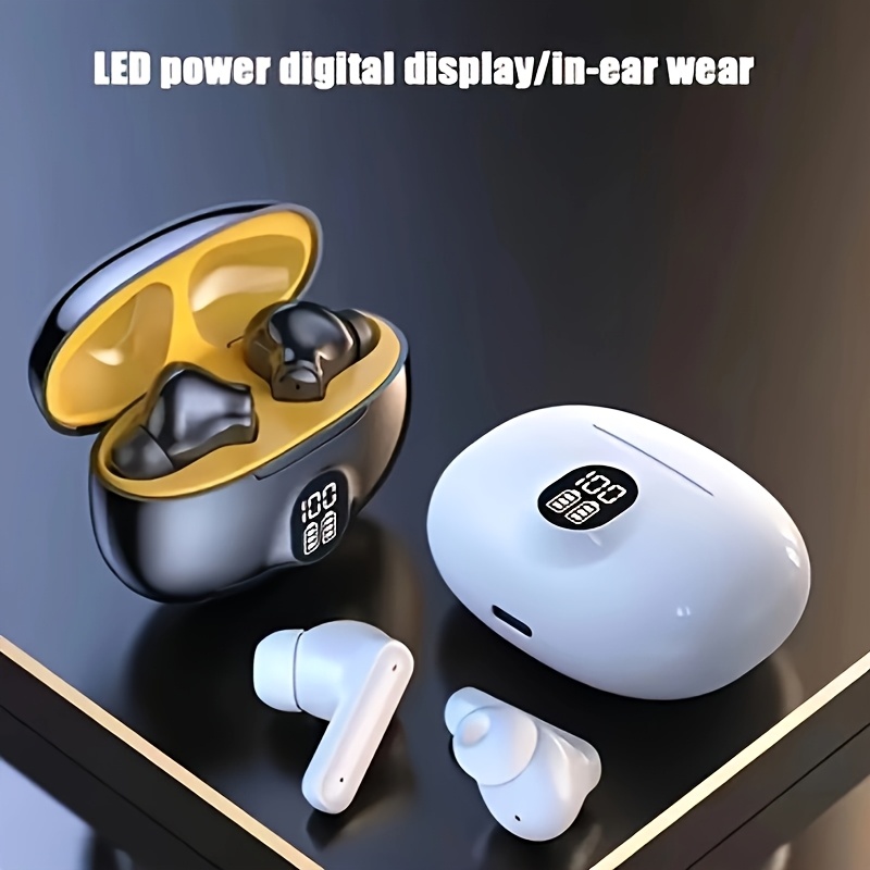 LAN XUN 2025 New Generation Wireless Earbuds- Earbud Headphones with LED Display, Hi-Fi HD Stereo Sound, sweat-resistant Design for Sports, Music, and Gaming, In-Ear Design, Advanced Technology, Wireless Connectivity, and Rapid USB Charging, Monster Earbuds, Wireless Headphone, Wireless Earbuds Noise Cancelling, Headphones Wireless Noise Cancelling, Button Headphones Wired, Gaming Earbuds, Sports Earbuds, Sleek Design, Modern Earbuds, Premium Audio, Highquality Sound,