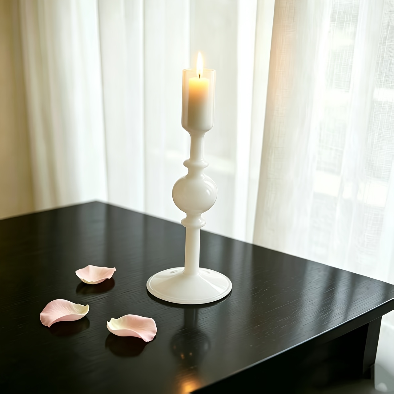 TEMU Bougeoir en verre pour présentoir de bureau. Disponible en plusieurs couleurs. Convient pour les dîners aux chandelles de mariage et les fêtes