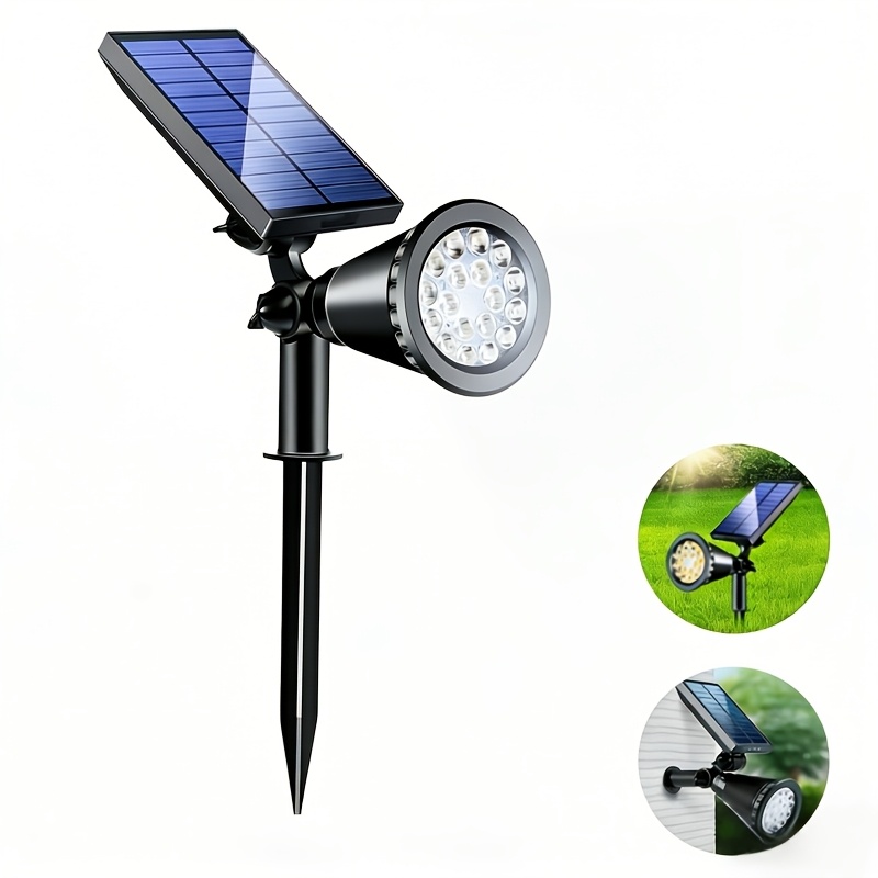 TEMU 4pcs Solar Ground Spotlight, Solar Outdoor Lamp, Solar Garden Lamp, Lawn Garden Light, Three-level Dimming, Solar Charging, Suitable For , ,