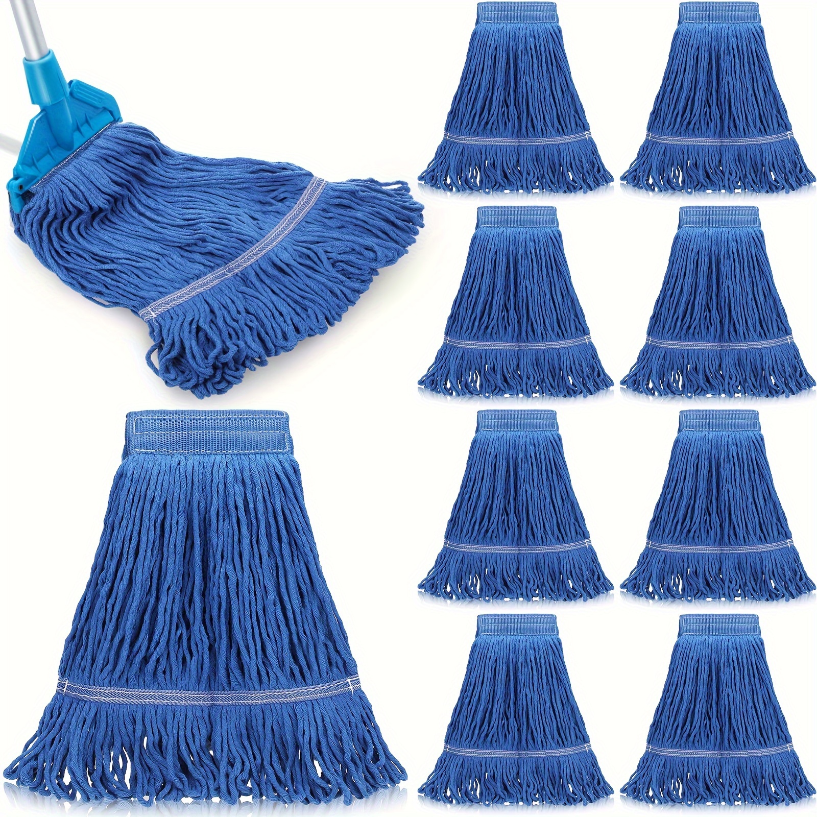 

10pcs Heavy Duty Blue Microfiber Mop Head Replacements - Floor Cleaning Wet Refills With Plastic Tabs For Commercial And Residential Use, Floor Cleaning Mop, Yaomiao