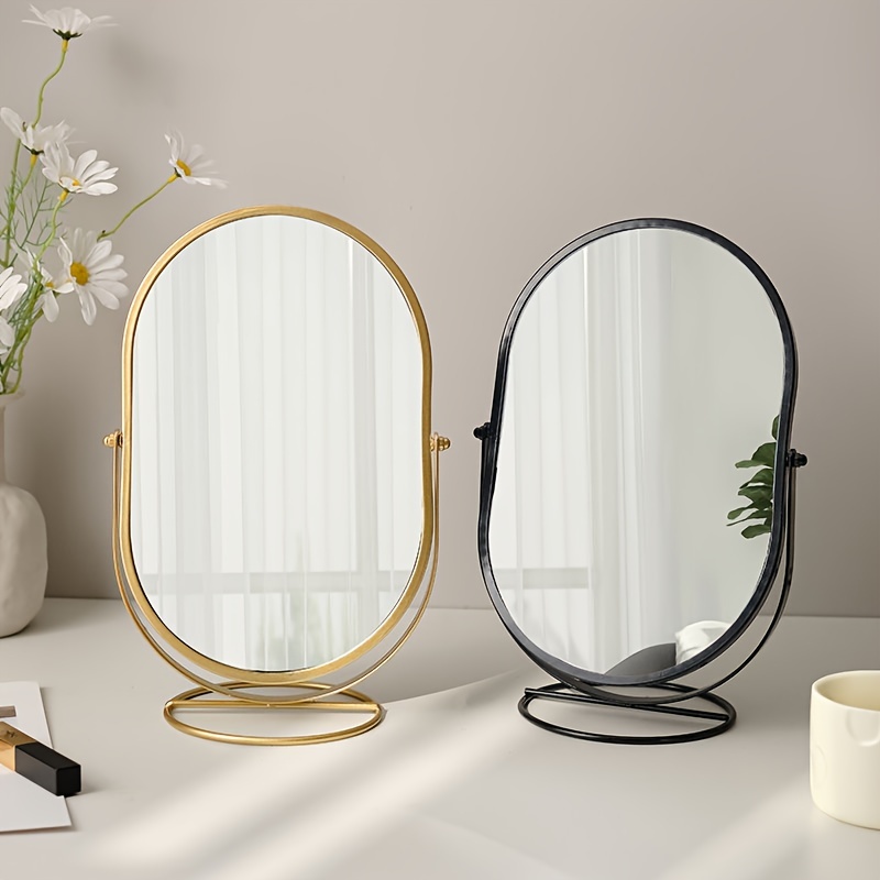 

A Freestanding Makeup Mirror With An , 360° Rotatable, High- , Suitable For Bedroom, , Vanity Table, Daily Desktop Makeup Mirror.