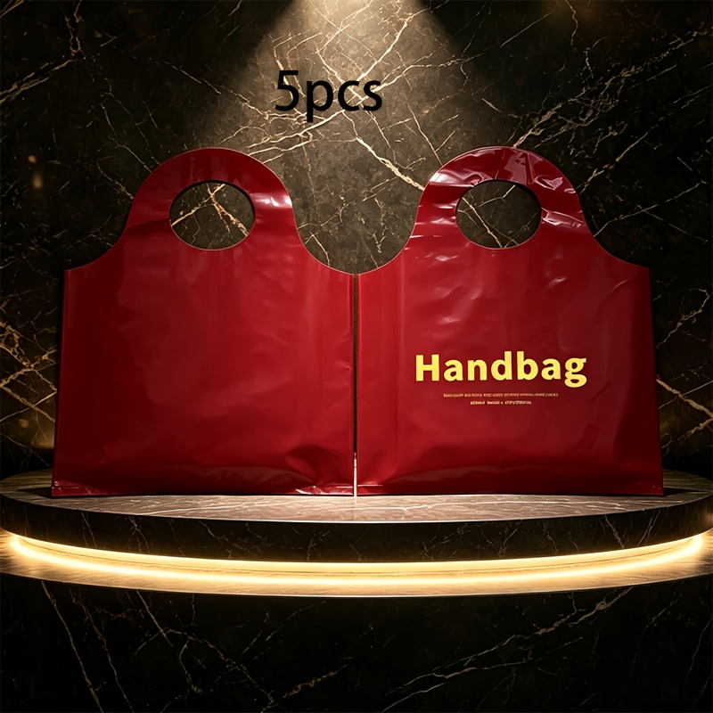 Image of 5/10pcs New Reusable Round Handheld Shopping Bags. Suitable For Storing Shoes, Bags And Clothing, Ideal For Festivals, Parties, Back-to-school And Gift Packaging.