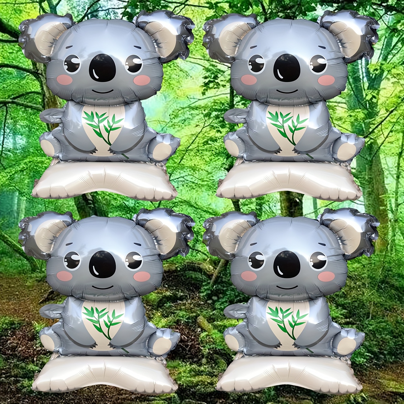 Image of 4pcs, Aluminum Foil Balloon, 23inch, Koala Balloon, A Wonderful Holiday Gift, Suitable For Display At Holiday Events, Home And Office, For Halloween, Christmas