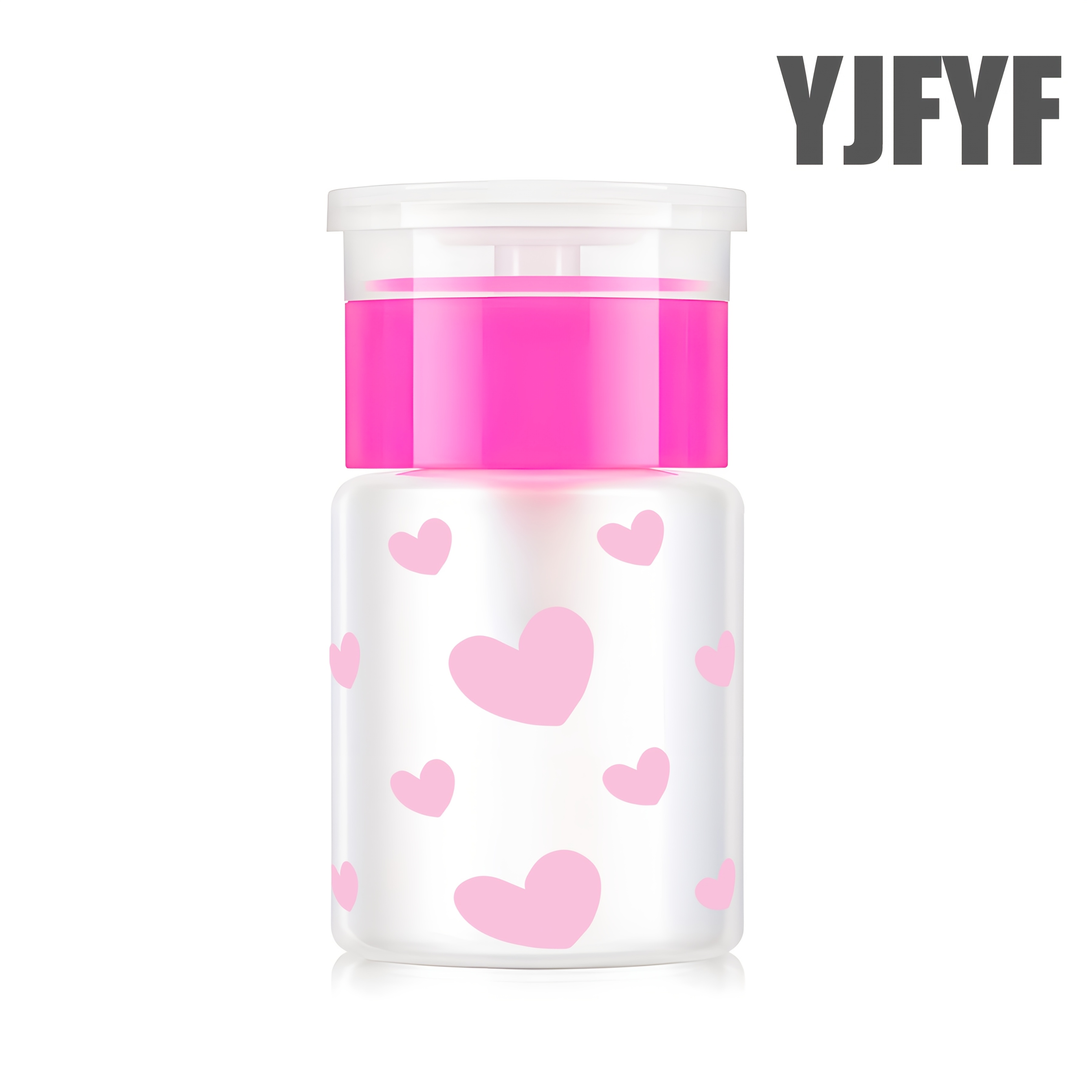 1pc Heart-designed Liquid Dispenser - Single-hand , Transparent Bottle With Pink Cap, Portable , Durable And Easy To Clean