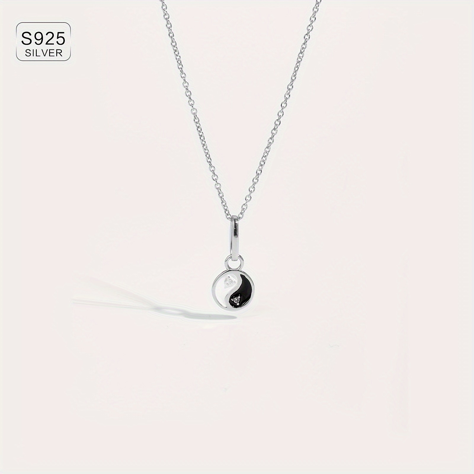 Women's 925 Silver Retro Tai Chi Bagua Pendant Necklace
