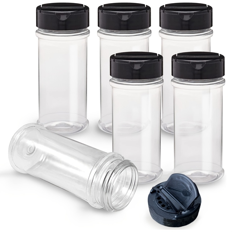 Image of 6/12/16pcs Spice Jars With Black Screw Lids - Airtight Leakproof 3.5oz (for.c.) Containers Suitable For Spices, Powders, Chili & Salt - Kitchen Pantry Organization