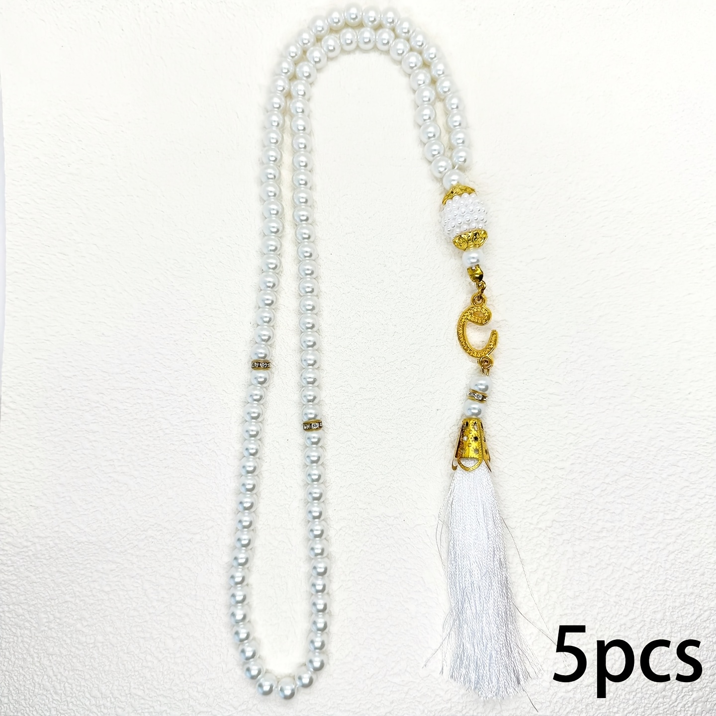 TEMU Juego de 5 cuentas de oración islámicas, regalo para y fiestas musulmanas, paquete de tasbih decorativo de 99 cuentas - Rosario para hombres y