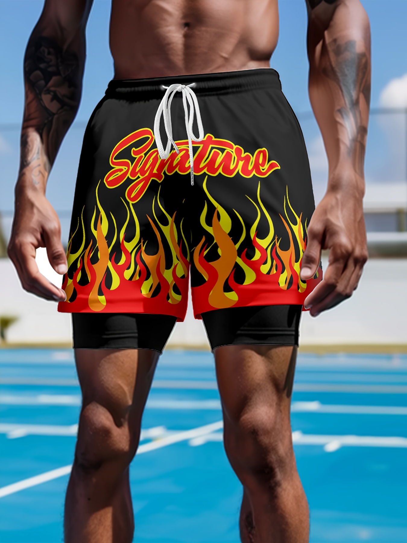 Flames Printed Easy Short Pants!!! by URAYAMA：US BLOG