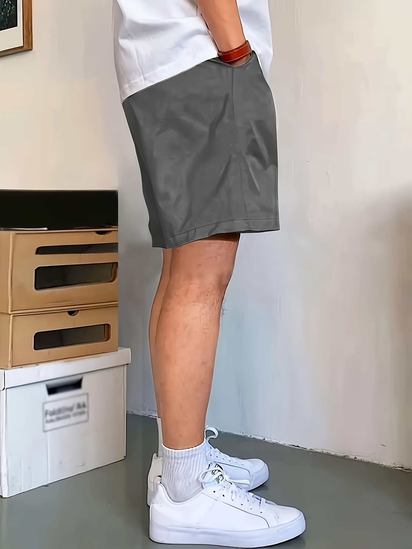 Men's Solid Shorts, Comfy Casual Fashion Shorts For Outdoor Sports