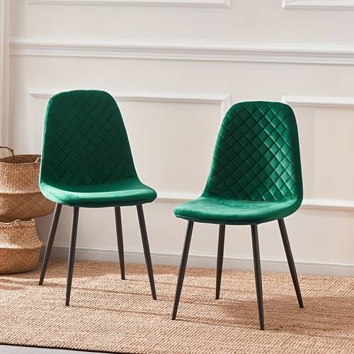 a set of 2 or 4 velvet dining chairs with metal legs fabric upholstered seats dining chairs living room side chairs
