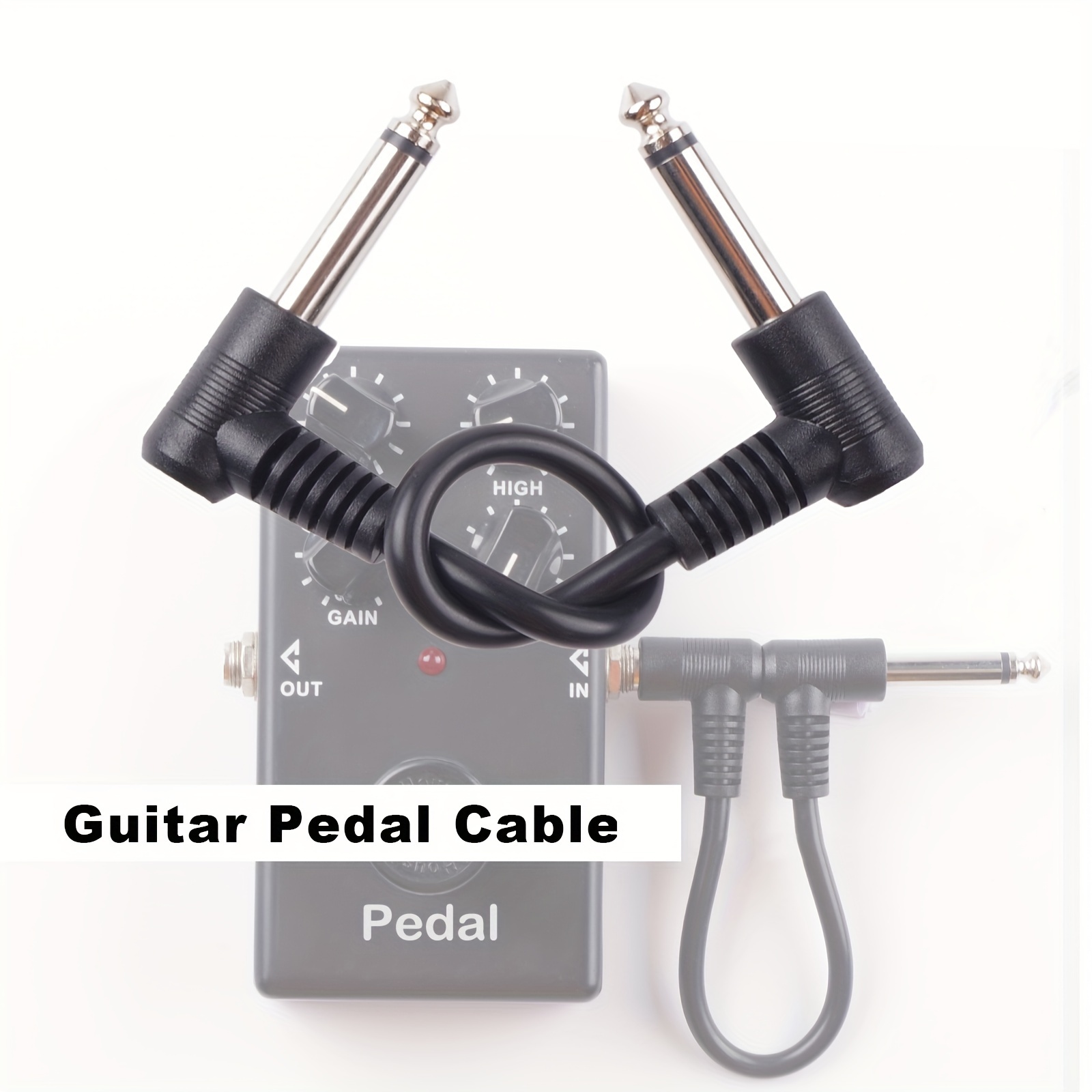 

3/6pcs Guitar Effects Connection Short Cable, Guitar Single Block Connection Cable, 1/4 Inch Mono Connection Cable, Large 2 Core Audio Cable