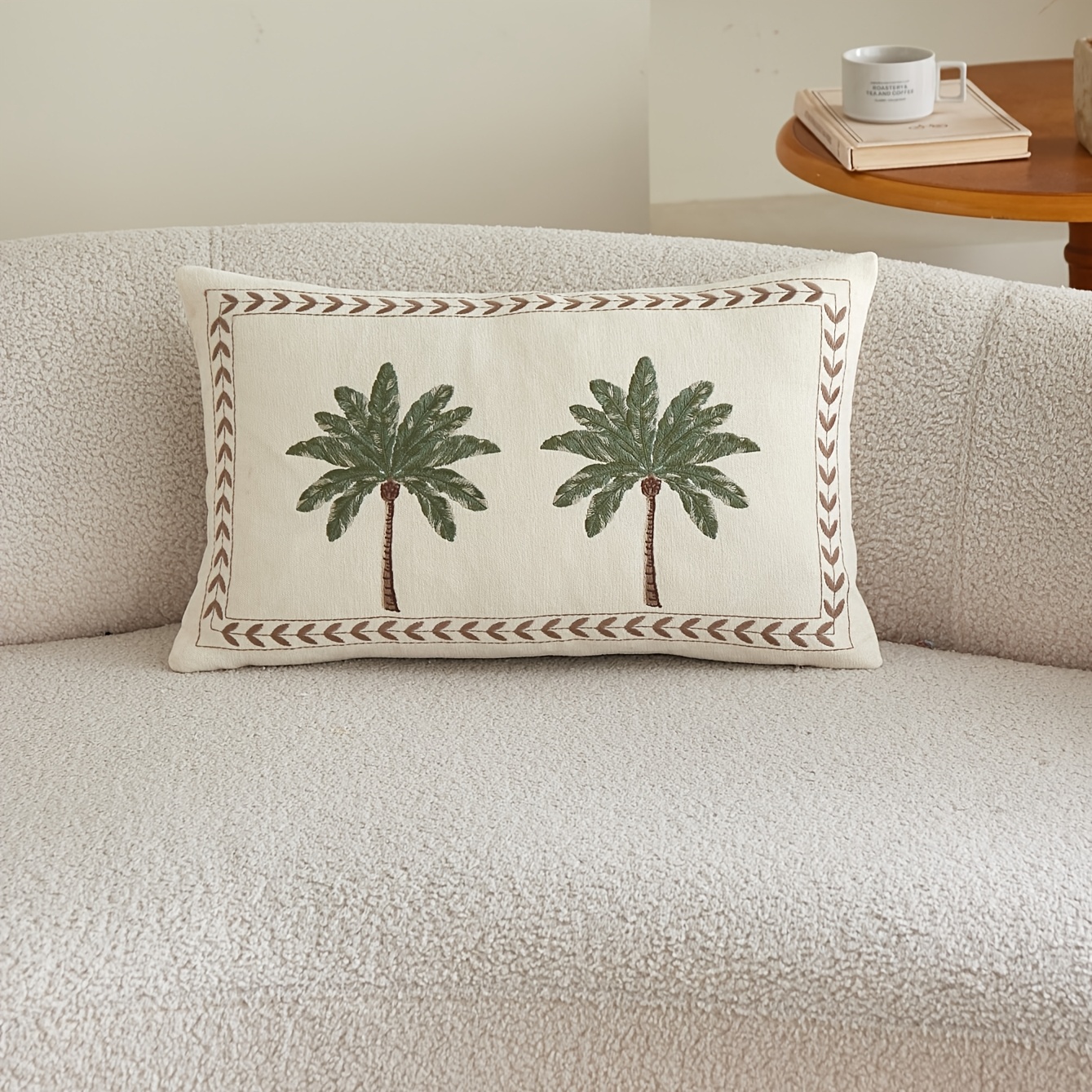 TEMU Summer Beach Style 3d Embroidered Pillowcase, 1pc, Home Decor, Suitable For Various Settings Such As Sofas, Recliners, Living Rooms, And Cars