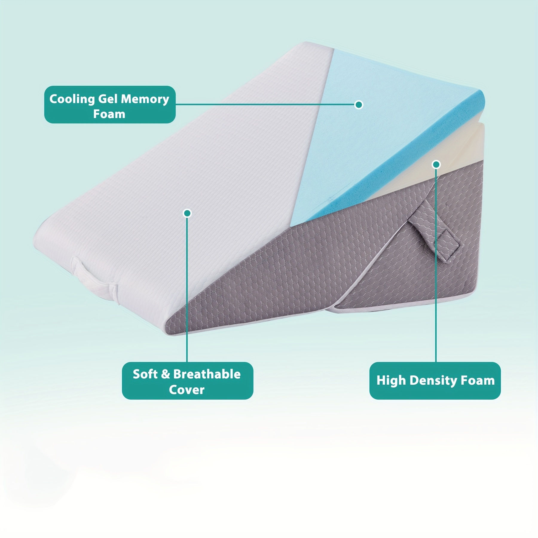 2pcs luxury wedge sleep pillow set adjustable 12 inch Temu