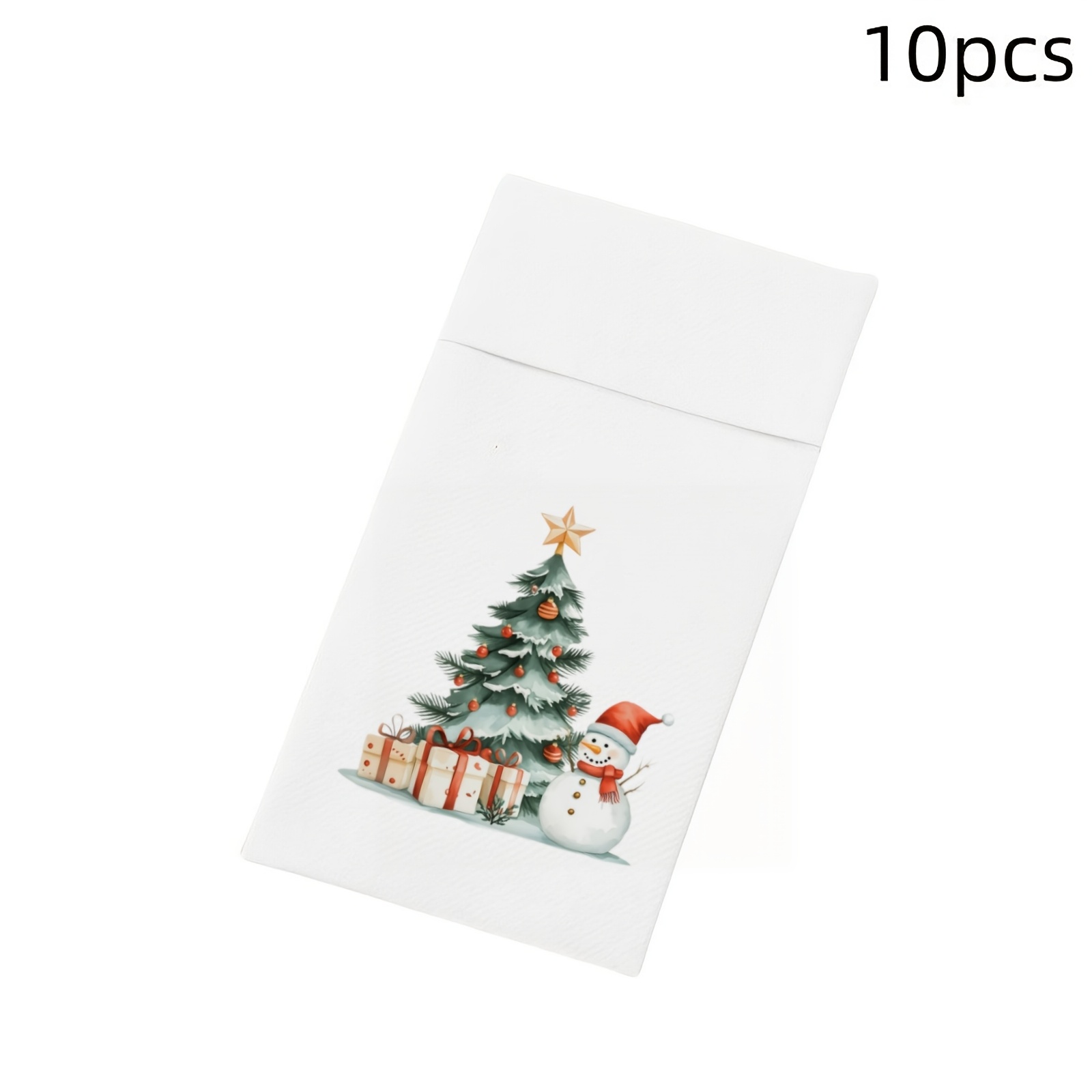TEMU 10pcs/bag Christmas Party Western-style Dinner Tabletop Decoration Disposable Napkins Xmas Merry Christmas 2027 New Year For Home Christmas