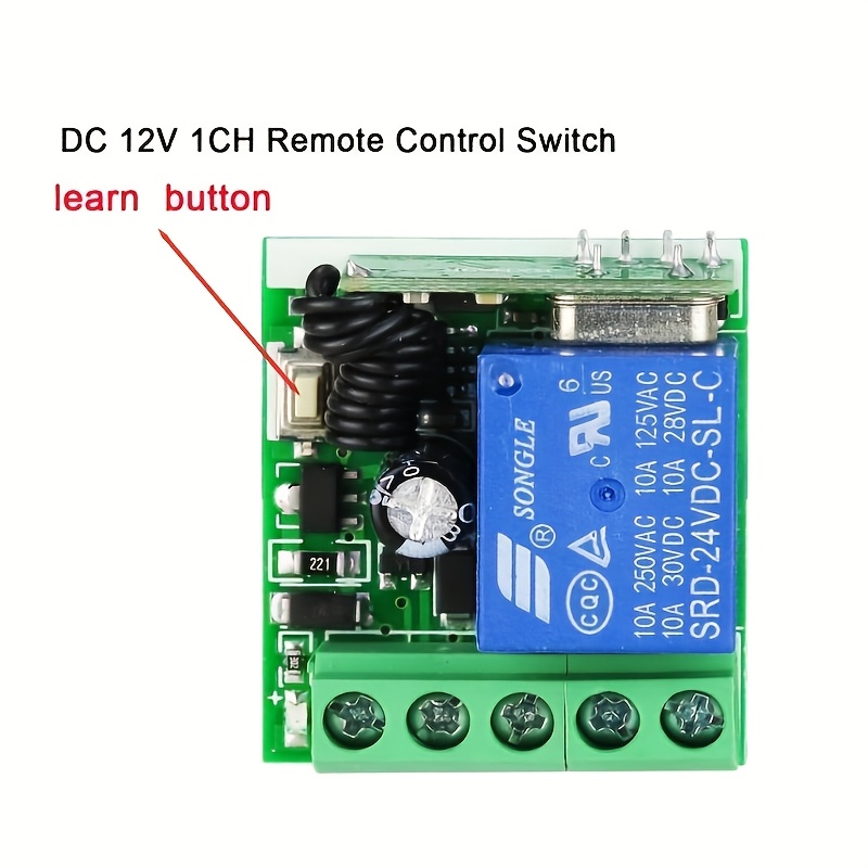 433MHz Wireless Remote Control Switch Module – 12V 1CH Relay Receiver With 2 Transmitters, Universal RF, 100m Range