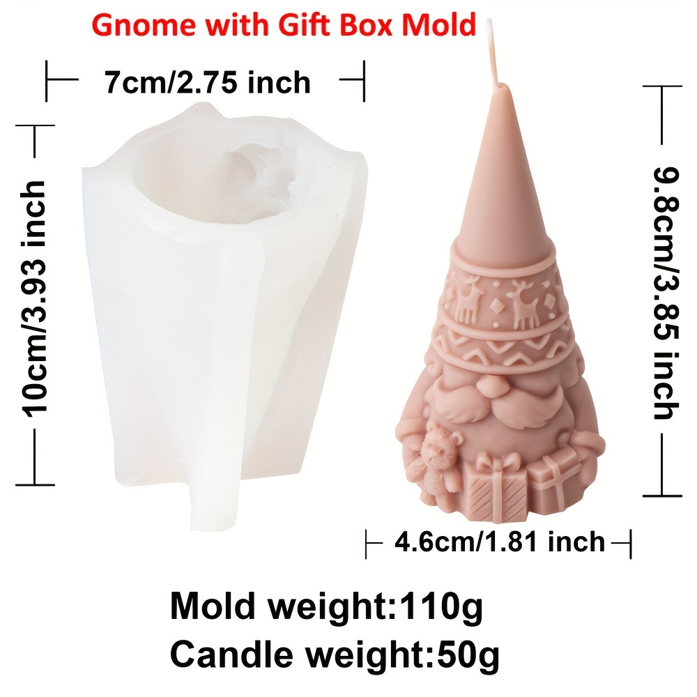 Image of 1pc Santa Claus Candle Silicone Mold Diy Dwarf Christmas Plaster Resin Home Decorative Making Supplies Crafts Gifts