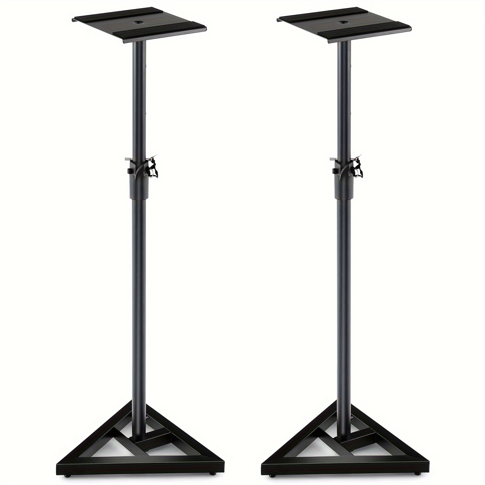 TEMU Lifezeal 2pcs Adjustable Monitor Rack Studio Triangular Base Home Office W/plate Top & Pad, Black